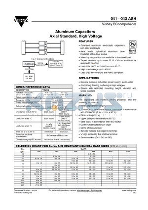 MAL204121229E3 datasheet - Aluminum Capacitors Axial Standard, High Voltage