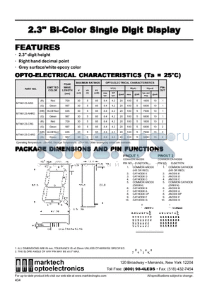 MTN6123-ARG datasheet - Marktech 2.30 Single Digit Bi−Color