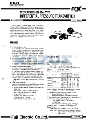 EDS6-34F datasheet - FCX SERIES REMOTE SEAL TYPE DIFFERENTIAL PRESSURE TRANSMITTER
