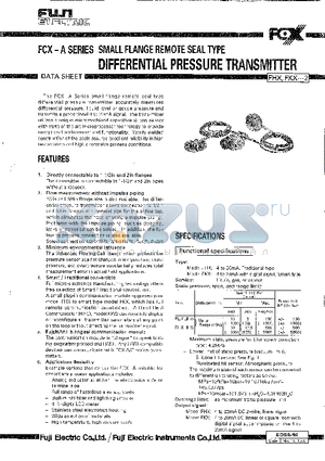 EDS6-96 datasheet - FCX-A SERIES SMALL FLANGE REMOTE SEAL TYPE DIFFERENTIAL PRESSURE TRANSMITTER