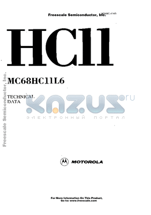 MC68HC11L6MFN2 datasheet - HCMOS MICROCONTROLLER UNIT