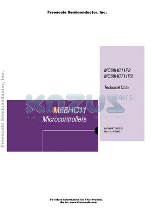 MC68HC11P3CFN3 datasheet - Low power, high performance M68HC11 CPU core, with 4MHz bus capability