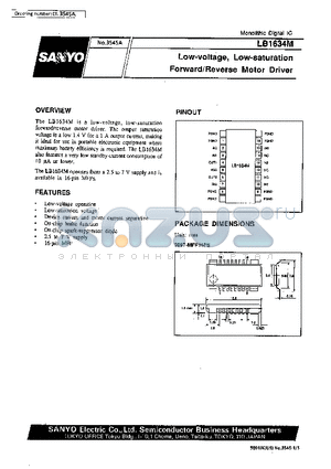 LB1634 datasheet - Low-Voltage, Low-Saturation Forward/Reverse Motor Driver