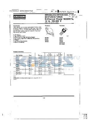 MTP12N18 datasheet - N-Channel Power MOSFETs, 12A, 150-200 V