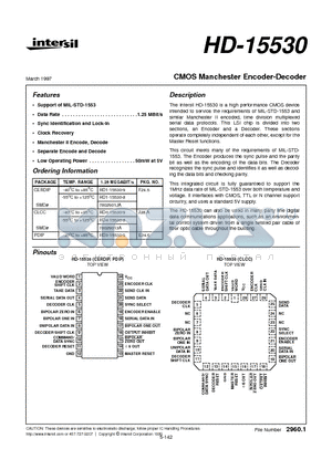 HD4-15530-8 datasheet - CMOS Manchester Encoder-Decoder