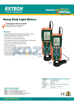 HD400 datasheet - Heavy Duty Light Meters