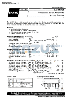 LB1642 datasheet - Bidirectional Motor Driver with Braking Function