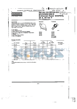 MTP20N08 datasheet - N-Channel Power MOSFETs, 20 A, 60-100 V