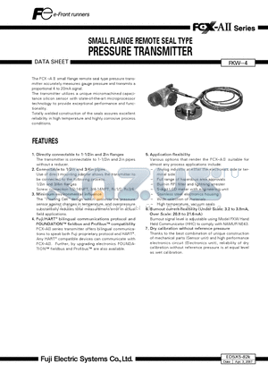 EDSX5-82K datasheet - SMALL FLANGE REMOTE SEAL TYPE PRESSURE TRANSMITTER