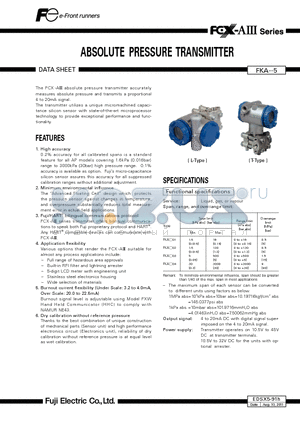 EDSX5-91H datasheet - ABSOLUTE PRESSURE TRANSMITTER