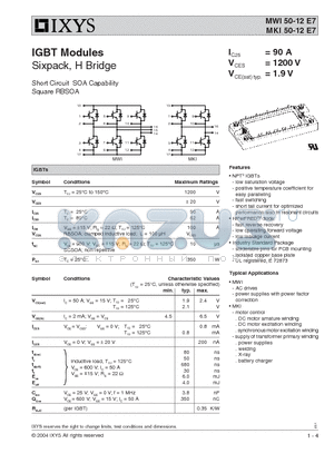 MKI50-12E7 datasheet - Short Circuit SOA Capability Square RBSOA