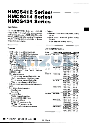 HD404240H datasheet - CMOS 4bit single-chip microcomputers