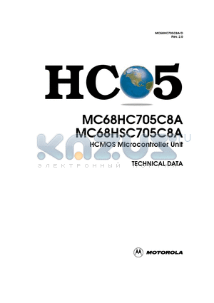 MC68HC705C8ACP datasheet - HCMOS Microcontroller Unit