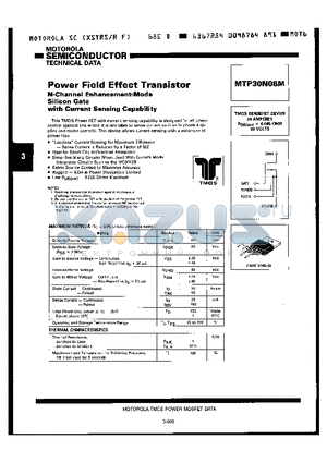 MTP30N08M datasheet - POWER FIELD EFFECT TRANSISTOR