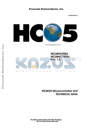 MC68HC705E6CFB datasheet - HCMOS Microcontroller Unit