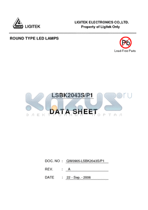 LSBK2043S-P1 datasheet - ROUND TYPE LED LAMPS