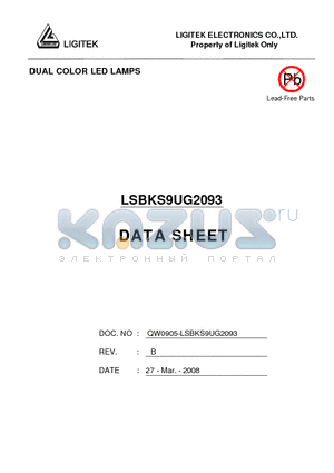 LSBKS9UG2093 datasheet - DUAL COLOR LED LAMPS