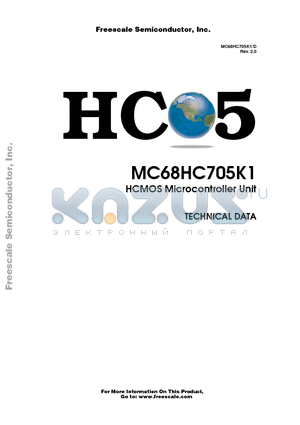 MC68HC705K1P datasheet - HCMOS Microcontroller Unit