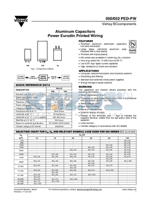MAL205014223E3 datasheet - Aluminum Capacitors Power Eurodin Printed Wiring