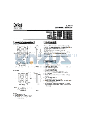 GMA2888C datasheet - 2.3 8X8 DOT MATRIX DISPLAYS