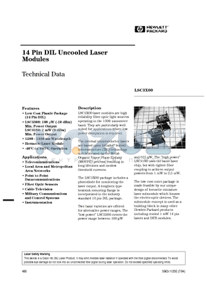 LSC3300-DN datasheet - 14 Pin DIL Uncooled Laser Modules