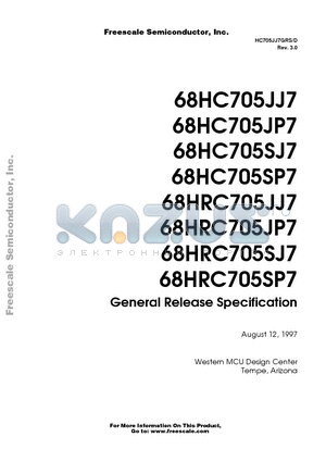 MC68HC705JP7CS datasheet - General Release Specification