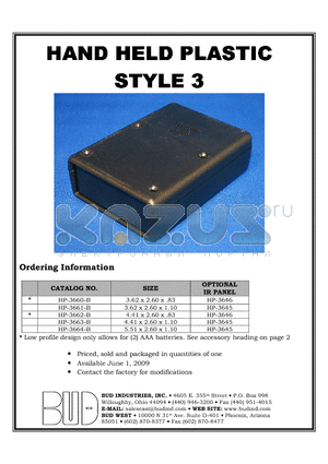 HP-3645 datasheet - HAND HELD PLASTIC STYLE 3