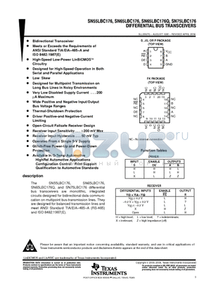 LB176Q datasheet - DIFFERENTIAL BUS TRANSCEIVERS