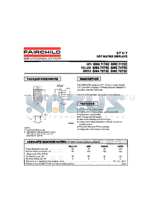 GMA7975C datasheet - 0.7 5X7 DOT MATRIX DISPLAYS