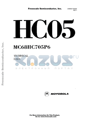 MC68HC705P6 datasheet - HCMOS MICROCONTROLLER UNIT