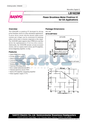 LB1823M datasheet - Power Brushless Motor Predriver IC for OA Applications