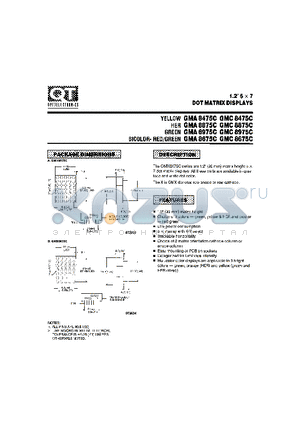 GMA8875C datasheet - 1.2 5X7 DOT MATRIX DISPLAYS