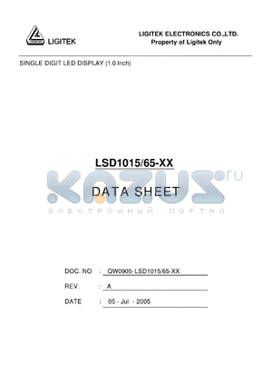 LSD1015/65-XX datasheet - SINGLE DIGIT LED DISPLAY (1.0 Inch)