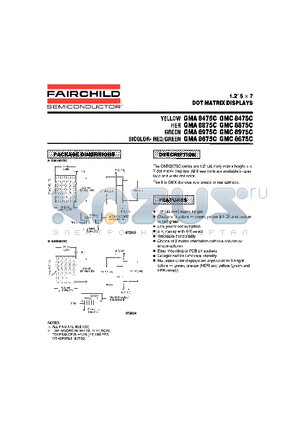 GMA8975C datasheet - 1.2 5 x 7 DOT MATRIX DISPLAYS