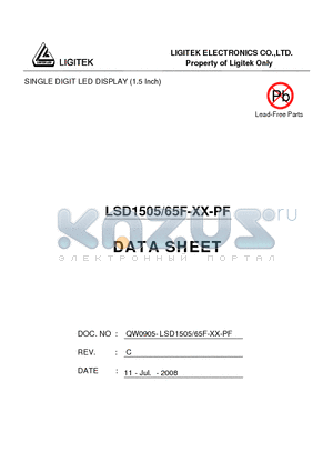 LSD1505/65F-XX-PF datasheet - SINGLE DIGIT LED DISPLAY (1.5 Inch)