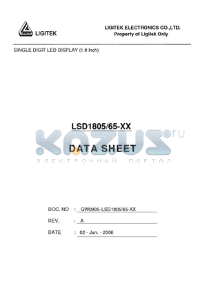 LSD1805/65-XX datasheet - SINGLE DIGIT LED DISPLAY (1.8 Inch)