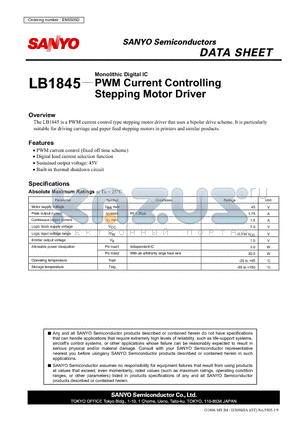LB1845 datasheet - PWM Current Controlling Stepping Motor Driver