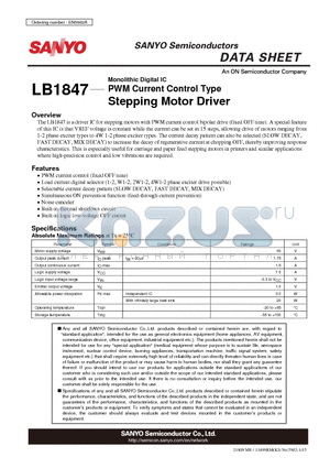 LB1847_09 datasheet - PWM Current Control Type Stepping Motor Driver