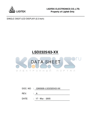 LSD2325-63-XX datasheet - SINGLE DIGIT LED DISPLAY (2.3 Inch)