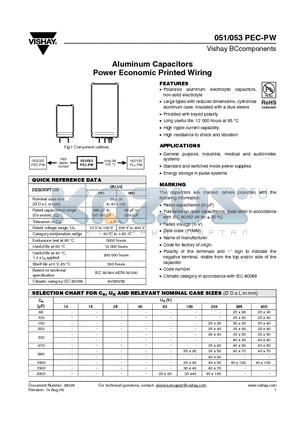 MAL205148103E3 datasheet - Aluminum Capacitors Power Economic Printed Wiring