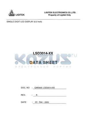 LSD3014-XX datasheet - SINGLE DIGIT LED DISPLAY (0.3 Inch)