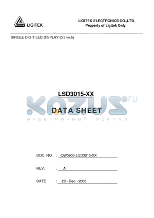 LSD3015-XX datasheet - SINGLE DIGIT LED DISPLAY (0.3 Inch)