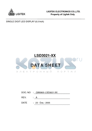 LSD3021-XX datasheet - SINGLE DIGIT LED DISPLAY (0.3 Inch)