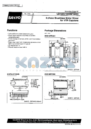 LB1889 datasheet - Three-Phase Brushless Motor Driver for VTR Capstans