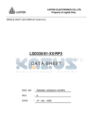 LSD335-61-XX-RP3 datasheet - SINGLE DIGIT LED DISPLAY (0.32 Inch)