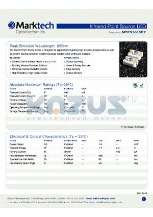 MTPS3085CP datasheet - Infrared Point Source LED