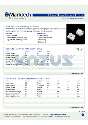 MTPS3085MT_1105 datasheet - Peak Emission Wavelength: 855nm