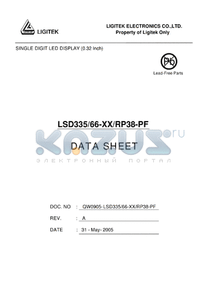 LSD335-66-XX-RP38-PF datasheet - SINGLE DIGIT LED DISPLAY (0.32 Inch)