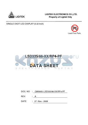 LSD335-66-XX-RP4-PF datasheet - SINGLE DIGIT LED DISPLAY (0.32 Inch)