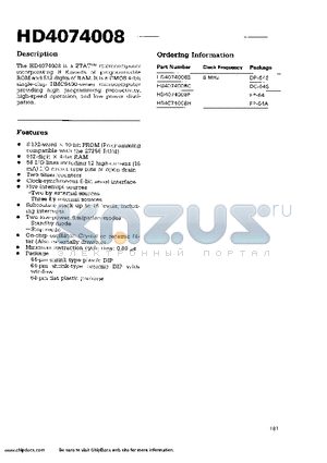 HD4074008C datasheet - Two timer/counters